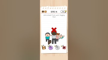 John is back from work hug time - Mr. Micbrain Family - Brain Test 2 - Level 14