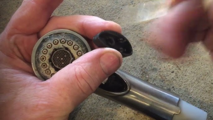 kitchen faucet pull down sprayer head disassembly
