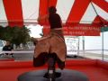 Javene rides the mechanical bull