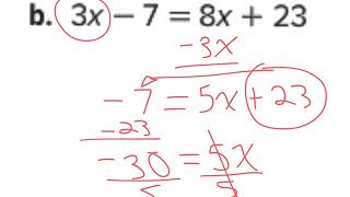 Course 3: L.2-4  Solve Equations with Variables on Each Side