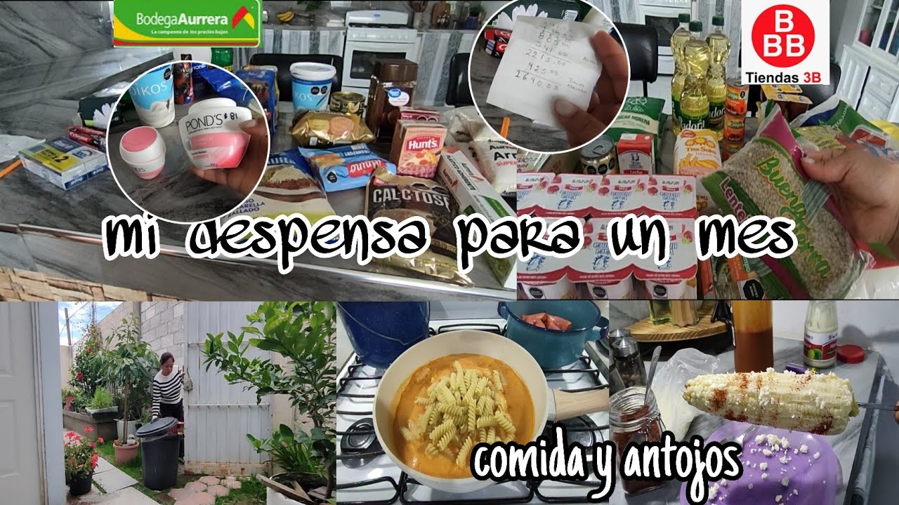 Despensa para un mes 💰 en bodega Aurrera y 3B/ más de $2600 para 5 personas 