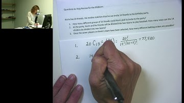 STAT 151 Midterm Review Exercise Solutions Part 1