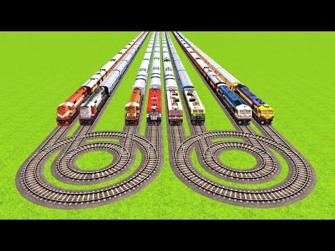 🚆 8 DIFFERENT INDIAN TRAINS ON AMAZING SPRIAL RAILWAY TRACKS| INDIAN RAILWAY TRAIN COLLECTION|