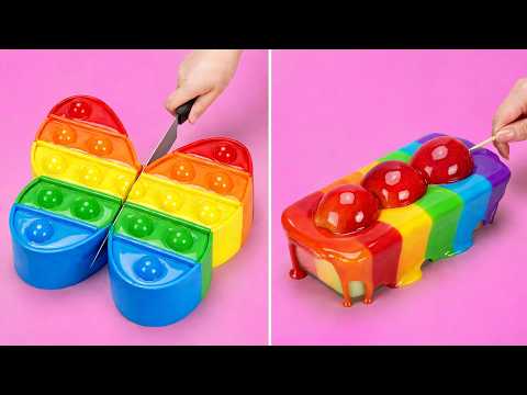 🌈Creatively decorated rainbow cake | Delicious cake recipe🌈 | So Tasty 🍰✨
