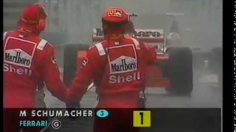 Belgian Grand Prix 1998 Michael Schumacher Hits David Coulthard and gets angry (BETTER QUALITY)