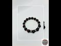 Men's Onyx Bracelet with Micro Paved CZ Bling Beads &amp; Rhinestone Spacers
