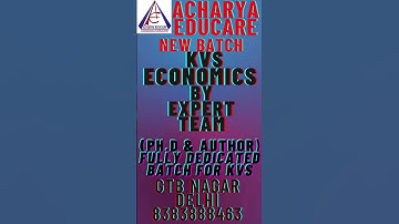 KVS ECONOMICS..BEST INSTITUTE IN DELHI...NEW BACTH BY EXPERT TEAM..AS PER NEW SYLLABUS OF KVS 2022