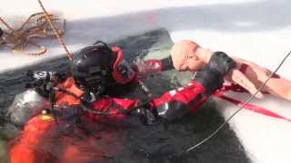 Ice rescue training on Cape Cod