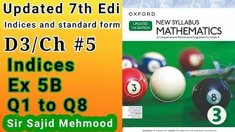D3 math|Ch 5|Ex 5B|Q1_to_Q8|New Updated 7th Edition|New Oxford Mathematics 3|Sir Sajid Mehmood