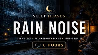 Rain and Wind Sounds for Deep Sleep 🌧️ Cozy Fireplace Ambience | 8 Hours