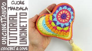 How to crochet a mandala heart  Step by step tutorial