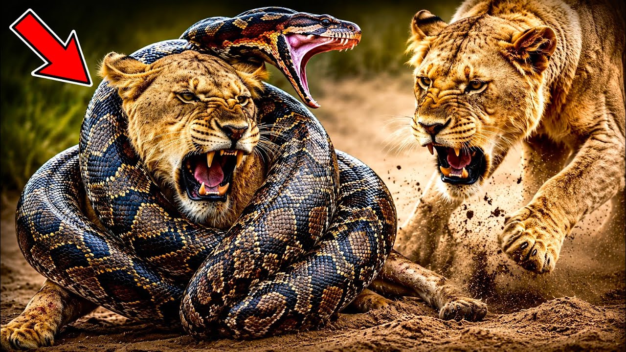Savage Lion vs Giant Python Fight – Who Will Survive? 🐍🦁 - YouTube