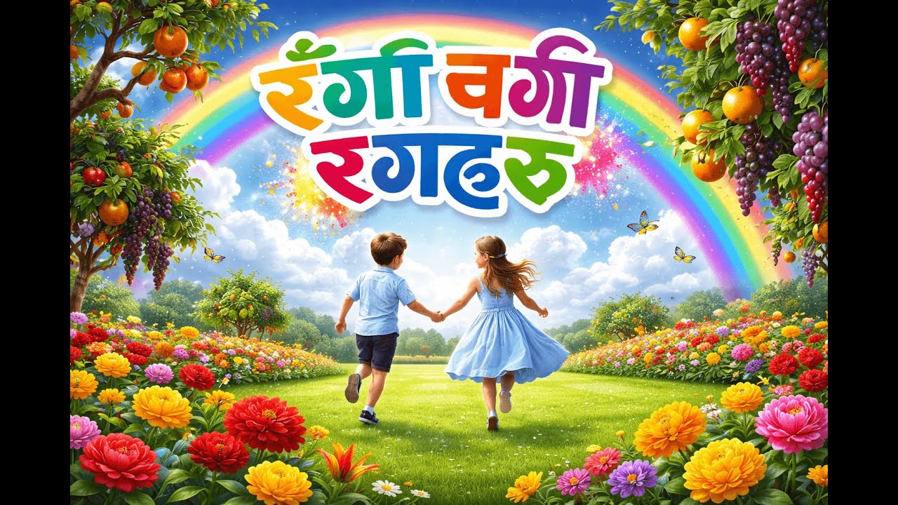 A Joyful Nepali Nursery Rhyme - Learning Colors Through Nature