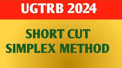UGTRB MATHS study material available/Online Coaching admission going on/Short cut/Simplex method