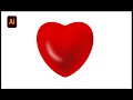 3D Heart design||Valentines Day Easy Heart Design in Adobe Illustrator||Tutorial||