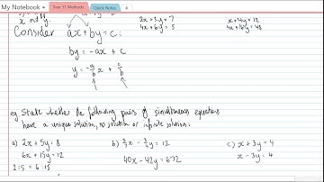 Year 12 Methods   Geometry of Simultaneous Linear Equations
