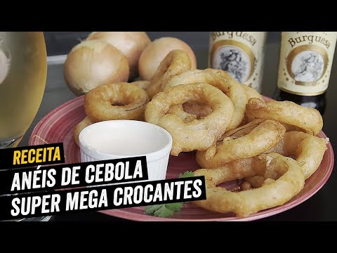 Anéis de Cebola Empanados na Cerveja   Como Fazer Onion Rings