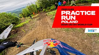 Gopro: Muddy Conditions! Finn Iles Practice Run In Poland - '24 Uci Downhill Mtb World Cup