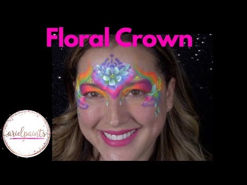 Floral Princess Crown with Fusion Face Paint ~ New Leanne's Collection ~ Arielpaints