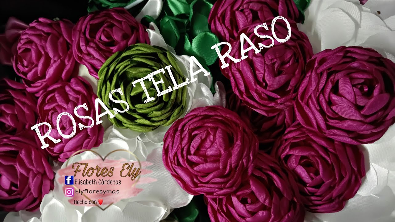 Rosas realizadas en tela razo 🌸🌺//Floresely #rosas #floreseternas #rosasentela