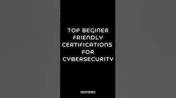 Top Cybersecurity Certifications for beginners | Ozonesec #certification #cybersecurity #education