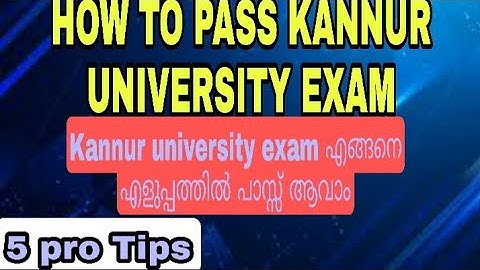 How to pass kannur university exam | Tips & tricks