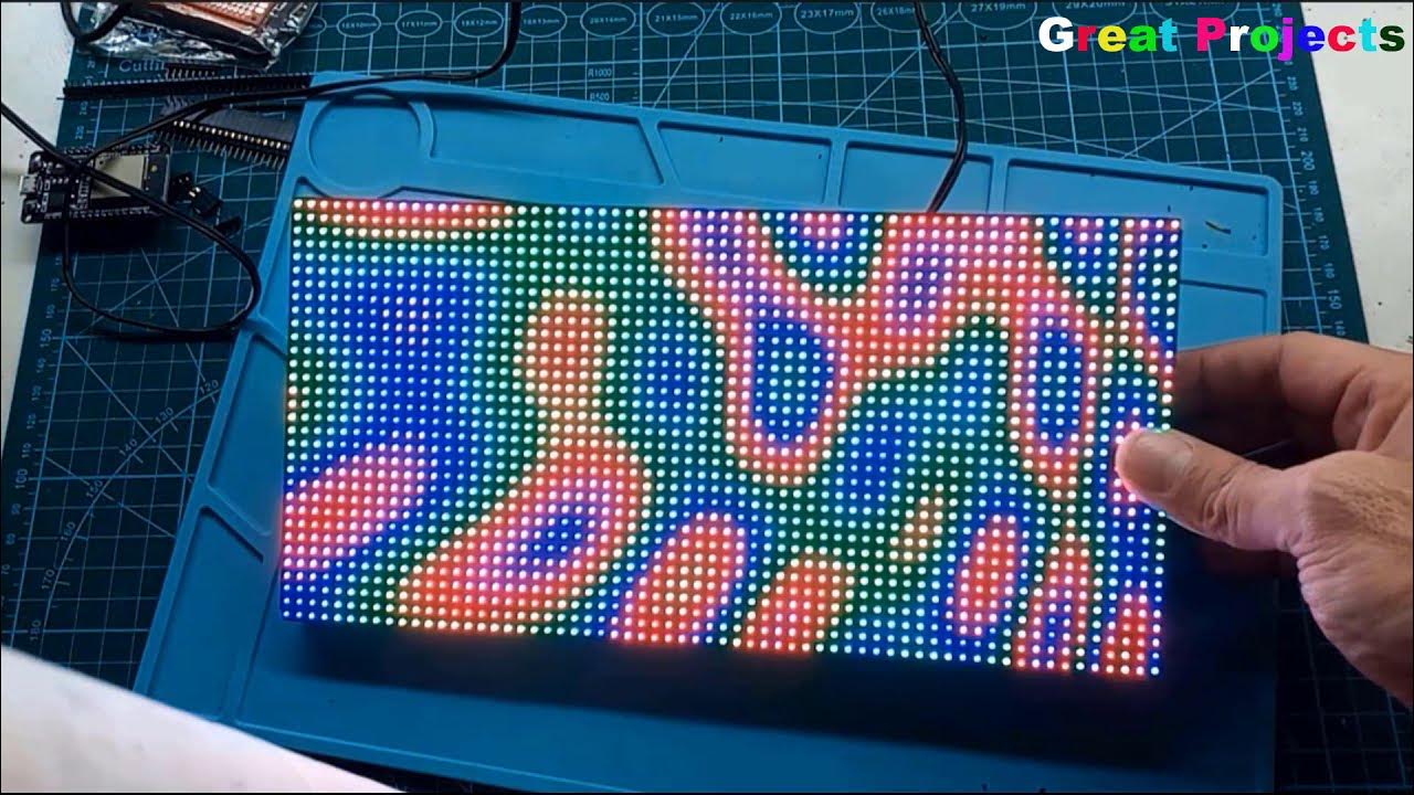 RGB LED Matrix with an ESP32 - How to get started - YouTube