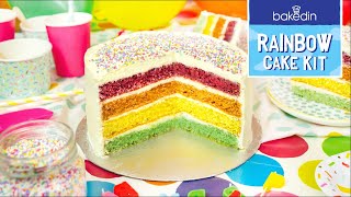 Rainbow Cake Baking Kit | Bakedin