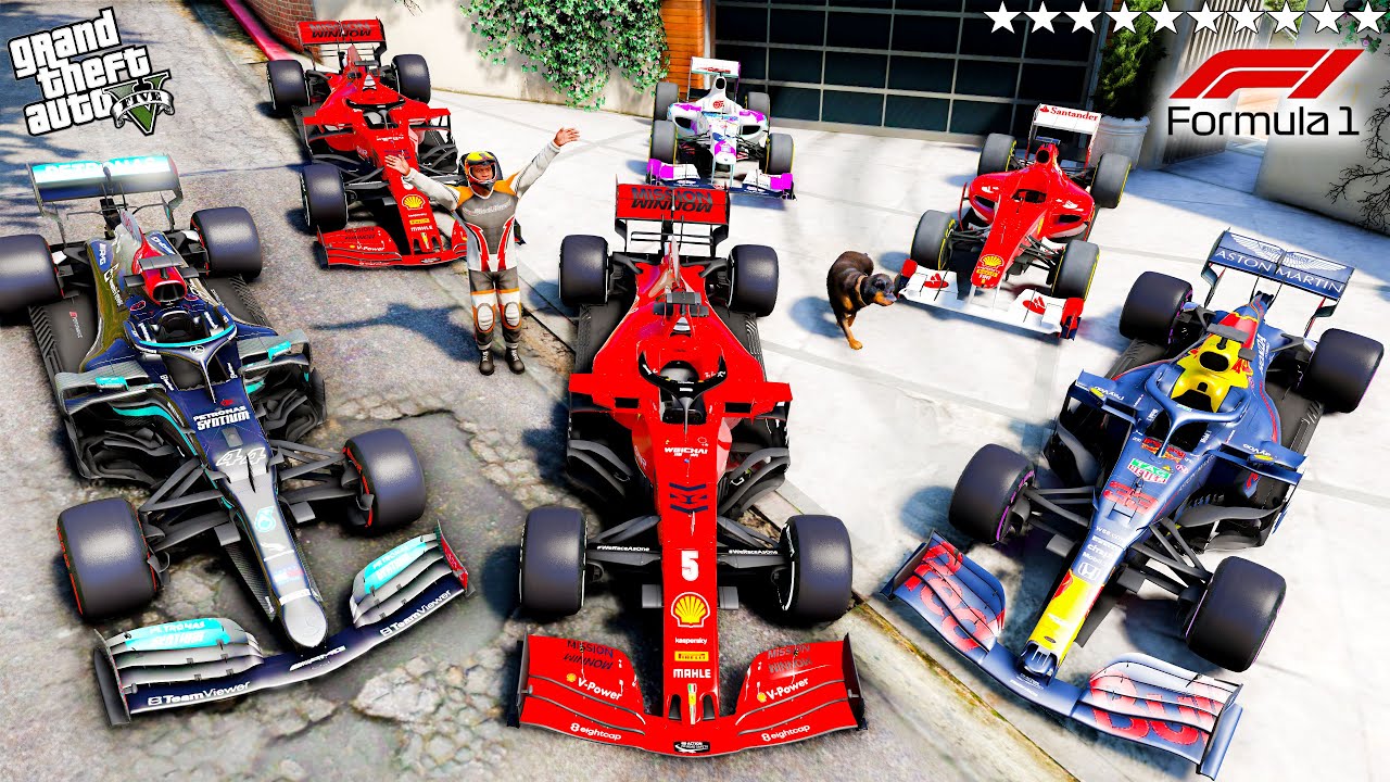 GTA 5 - Stealing F1 SUPERCARS with Franklin! (Real Life Cars #397)