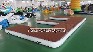 Drop stitch PVC Teak Inflatable Floating Jetski Yacht Pad Dock Island Inflatable Platform Dock