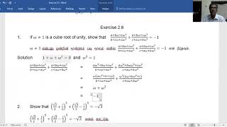complex numbers Exercise 2 8 part 1