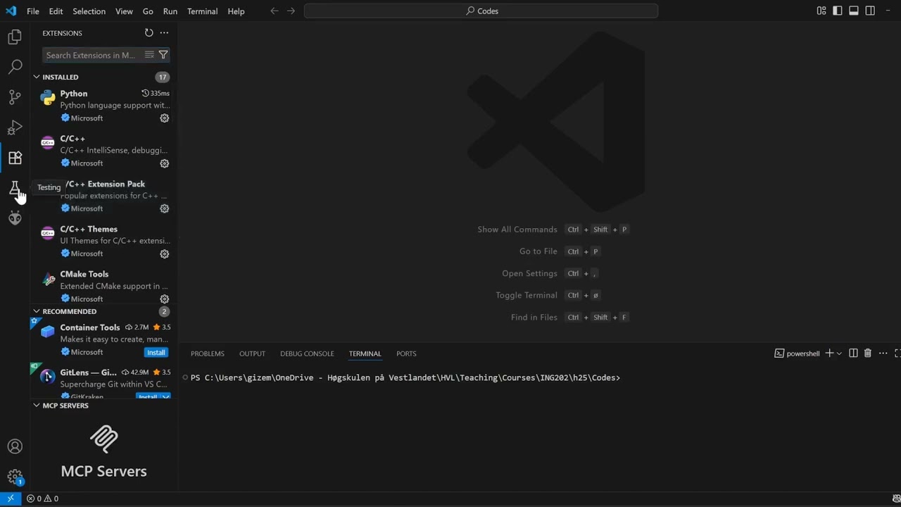Grunnleggjande innføring til Visual Studio Code(redigert)