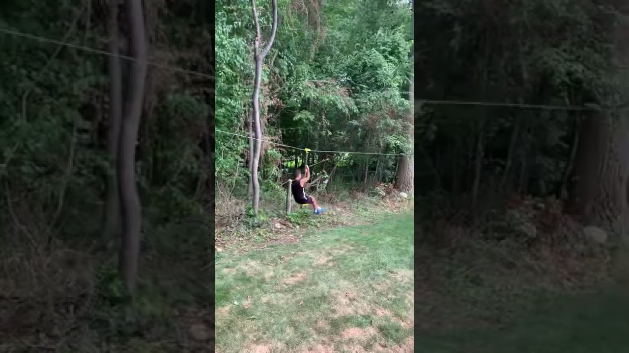 Zip line backyard fail crash