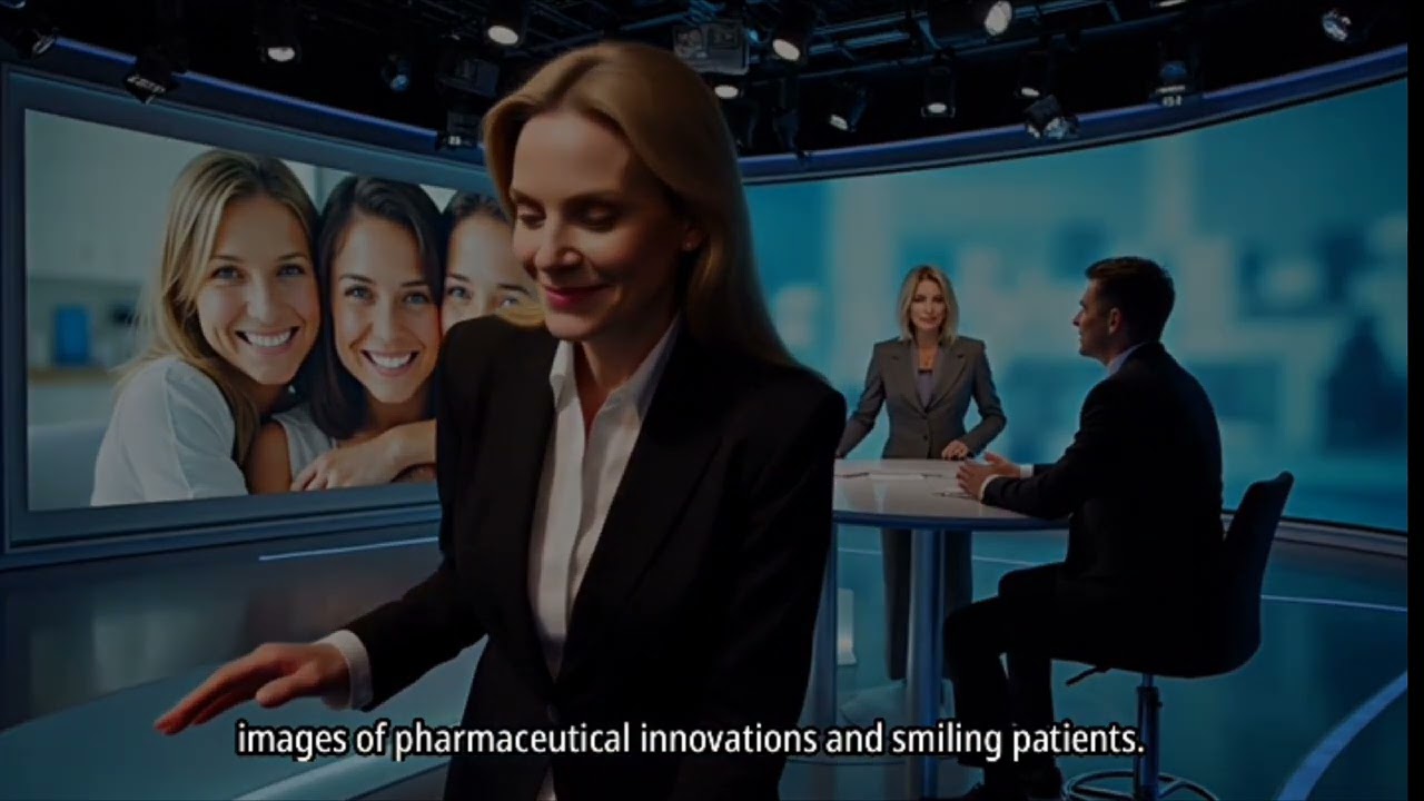Images of pharmaceutical innovations and smiling patients. English video 