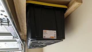 Overhead garage storage track