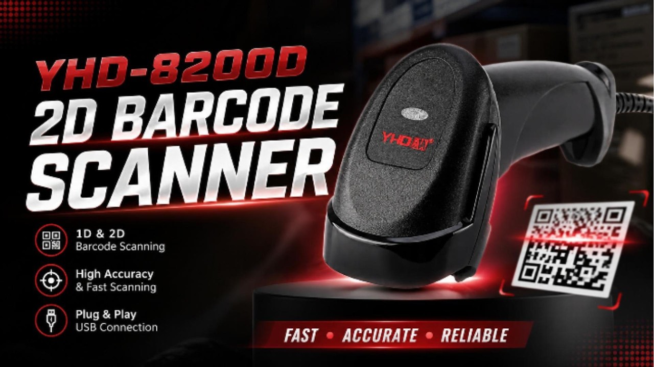 YHDAA YHD-8200D 2D Wired Barcode Scanner