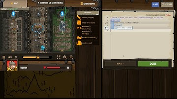 CODE COMBAT PYTHON A Mayhem of Munchkins LEVEL COMPLETED Arguments Basic Syntax Variables While Loop