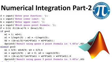 Numerical Integration using Gaussian Quadrature Family with MATLAB code