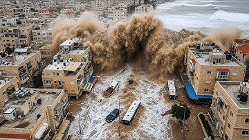 TSUNAMI 14 METER HANTAM ISRAEL‼️600 RUMAH HANCUR DALAM SEKEJAP
