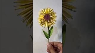 Create Beautiful Paper SUNFLOWER🌻 #diy #craft #sunflower #kidscrafts #papercraft #shorts