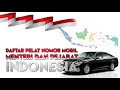 DAFTAR PELAT NOMOR MOBIL MENTERI DAN PEJABAT DI INDONESIA
