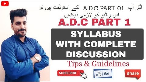 ADC Part 01 Syllabus with Discussion | Subjects and Books Writer`s Names | Complete Guide and Tips