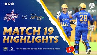 Match 19 | Jaffna Kings VS Colombo Stars | LPL 2022