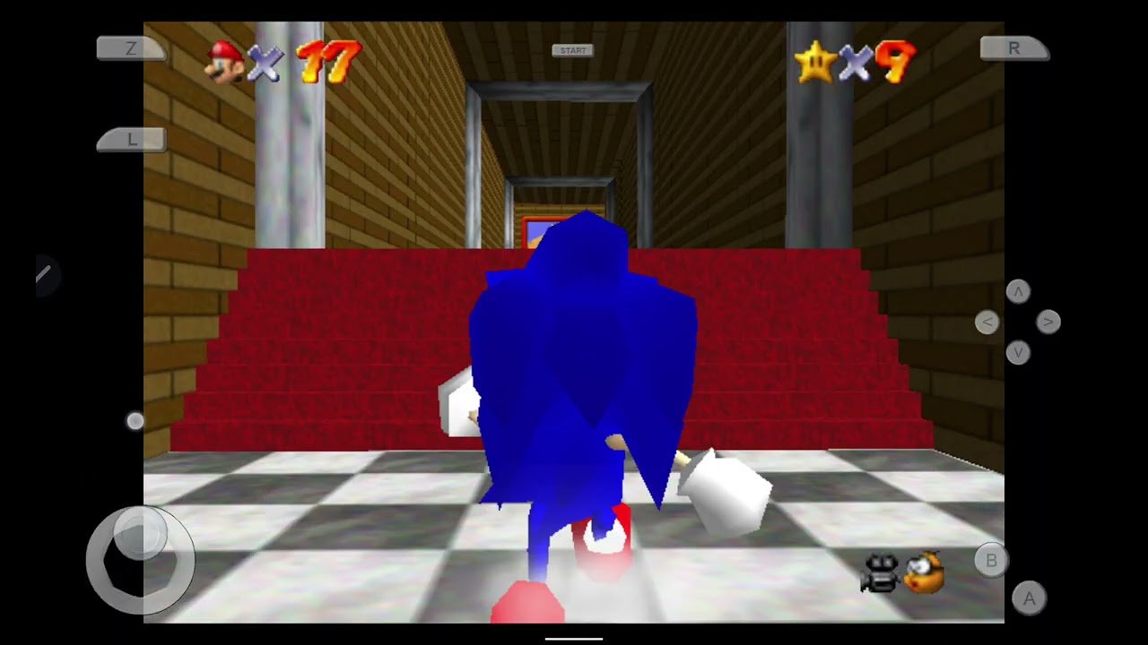 Jogando mais Sonic no Mario 64.