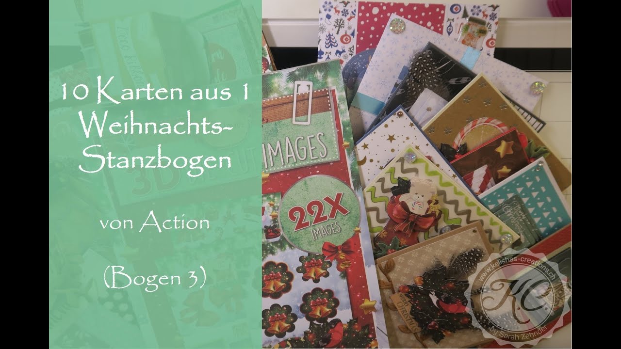 10 Karten aus 1 Weihnachts-Stanzblock von Action