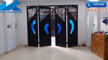 Cổng sắt mở 4 cánh tự động âm sàn / Lắp đặt cửa cong tự động