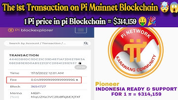Good News🎉 |1st Transaction On Pi Mainnet Blockchain 🤯|1 pi Price on blockchain = $314,159🤑🎉#bitcoin