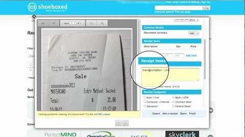 Using Shoeboxed to Process Receipts