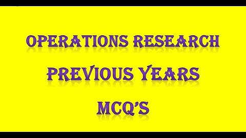 PG TRB/ POLYTECHNIC Operations Research PREVIOUS YEARS MCQs