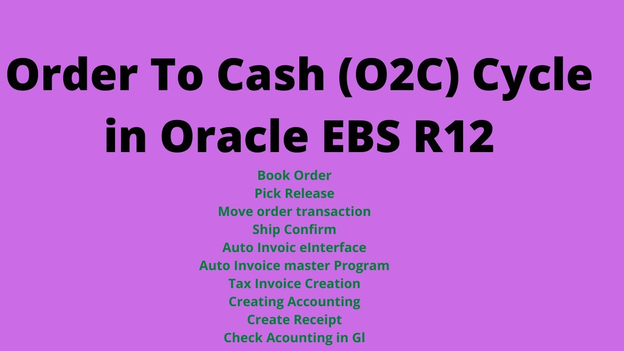 O2C-Order To Cash - YouTube